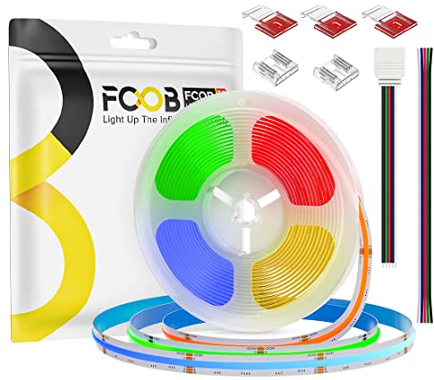 FCOB COB RGBWW LED Streifen Flexibel Hohe Dicht FCOB+RGBWW(2700K) 5M 896LEDs/m 16W/m DC24V 12mm Breite CRI90+ IP30 Nicht wasserdicht Mehrfarbig Dimmbar für Dekoration(Nicht inhalt Netzteil&Steuerung)