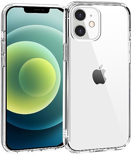 TENOC Phone Case Compatible for iPhone 12 & iPhone 12 Pro, Clear Case Non-Yellowing Shockproof Protective Bumper Slim Cover for 6.1 Inch