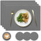 YUNJUER 4 Silikon Tischsets und waschbare 4 Untersetzer Set, Hitzebeständig 230℃, rutschfeste wasserdichte abwischbare Tischsets für Esstisch, Restaurant, Innenküche, Outdoor, Dunkelgrau