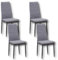 HOOZ 4er Set Esszimmerstühle mit Rückenlehne, Polyester Küchenstuhl mit Metallbeinen, Polsterstuhl Wohnzimmerstuhl Sessel für Esszimmer Schlafzimmer und Konferenzraum (Grau)
