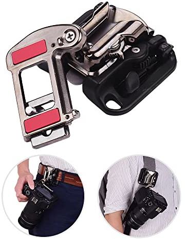 HUIOP Camera Belt Mount Waist Clip Holder er With Quick Release Plate 1/4 Inch Screw for Sony DSLR Cameras