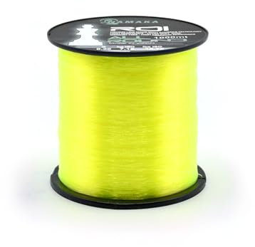 Namaka® filo ROI Fluorocarbon Coating lenza da pesca All Round MT 1000 Diam. da 0,20 a 0,80 (Ø 0,25 mm - 5,37 kg - 1000 mt, MONOFILO ROI GIALLO)