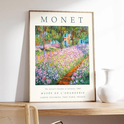 SDVIB Monet-Ausstellung, Claude Monet, Gartenlandschaft, Museum, abstrakte Vintage-Poster und Drucke, Wandbilder, Wohnzimmerdekoration, 70 x 100 cm, rahmenlos