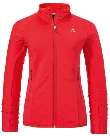 Schöffel Damen Fleece Jk Style Cascata WMS, Fleecejacke dünn & leicht mit Stehkragen, wärmende Outdoorjacke aus 2-Wege-Stretch mit 2 Außentaschen, rosehip, 44
