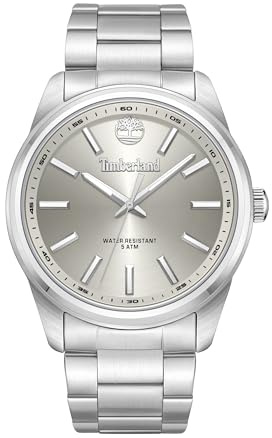 Timberland NORTHBRIDGE Uhr für Herren in der Farbe Silber mit Armband aus Edelstahl, Wasserdichtigkeit: 5 bar, Gehäusedurchmesser: 45 mm, TDWGG0030001