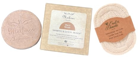 Meißner Tremonia - 95g festes Shampoo - 2in1 Shampoo & Duschnugget mit Jojoba- und Kokosöl - Haarseife für intensive Pflege - festes Schampoo für Kopf und Körper - Made in Dortmund - Warm Woods