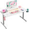 Bestier Small Gaming Desk with Monitor Stand, 106.6 CM LED Computer Desk, Gamer Workstation with Cup Holder & Headset Hooks, Modern Simple Style Desk for Home Office