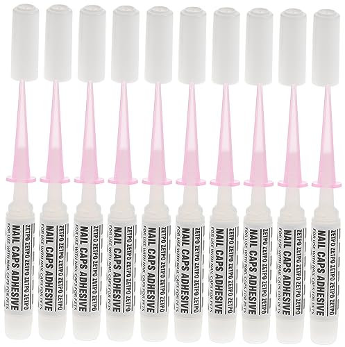 OATIPHO 10pcs Pet Nail Glue Adhesive Gel Pointed Tips for Dog and Cat Nail Covers, Pink Pet Accessories for Claw Protection and Repair