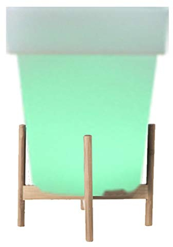 Vaso da Fiori Luminoso a LED con Luci da Giardino Impermeabili con Telecontrollo, Ore di Durata della Batteria, Materiale ABS Bianco per Prato, Piscina, Matrimonio (Con