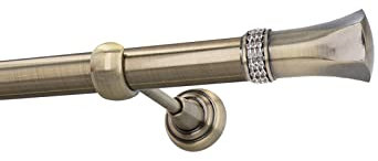 HDTL Gardinenstange Vorhangstange 25mm 1-läufig Wandmontage Messing Antik 280 cm Echo