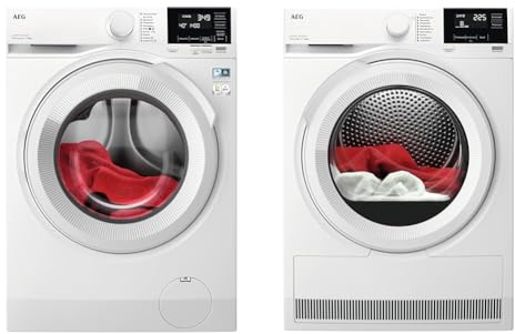 AEG LR6F60400 Waschmaschine / 10.0 kg/Leise/Mengenautomatik & TR7T60580 / Wärmepumpentrockner/SensiDry – schonend und energiesparend