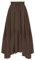 Langer Rock Damen A-Linie Hohe Taille mit Kordelzug Festlicher Midi Mittelalter Rock Dunkelbraun M