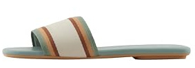 Armani Exchange Female Thin, Striped, front logo flat sandal, Green,38