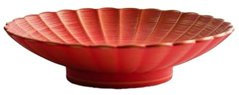 Porta Cubiertos Restaurante creativo textura mate plato alto cocina japonesa personalidad Sashimi Patrón En Espiral plato de cerámica Plato Llano Liso(Red)