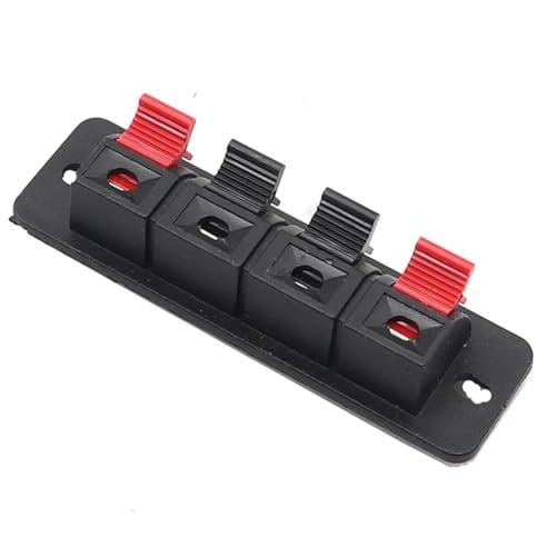 2/4 Positions Connector Terminal Push In Jack Spring Load Audio Speaker Terminals Breadboard Clip(4 Positions,1PCS)