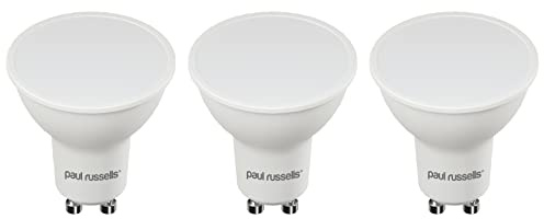 paul russells LED Bulb GU10, 400 lumens, 4.9W(Equivalent to 50W), Warm White 2700K, Non Dimmable, Pack of 3