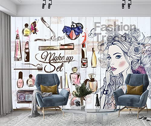 Coloré Graffiti Girl Papier peint 3D non tissé Tapisserie personnalisée pour salon, chambre à coucher, fond de télévision, poster photo impression HD, 400 x 280 cm