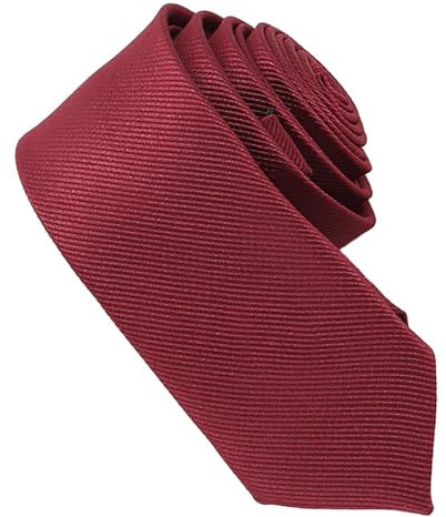 Classic Tie (150 * 5cm), Men Ties, Men's Handmade Tie, Used for Wedding Formal Business Tie, Including Box (Dark red)