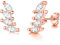 Cangall 925 Sterling Silver Stud Earrings for Women, Rose Gold Crawler Stud Earrings with 5A Zircon, Hypoallergenic Dainty CZ Climber Stud Earrings, Small Trendy Ear Crawler Earrings Jewelry Gifts