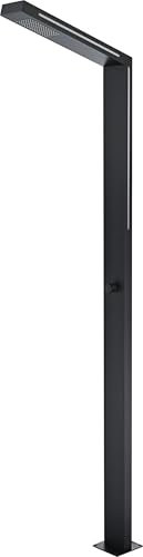 Mice - Columna de Ducha extreior de Acero Inoxidable S316 / Griferia Exterior para Piscina/Jardin/Circuitos de SPA/Tiene Luz Led Que Genera el Propio Movimiento del Agua/Negro Mate