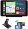 plimpton 7 Pulgadas Pantalla Coche con Carplay Inalámbrico Android Auto, Pantalla Táctil IPS para Coche con BT, AUX, Mirror Link, Navegación GPS, Assistant de Voz, L1