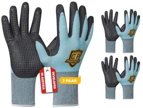G4P Multi Flex Cool&Touch - Arbeitshandschuhe mit Touchscreen-Funktion, 2 Paar, Kühlende Thermatech-Faser, Nitril-Mikroschaum Beschichtung, Gr. XL (Gr. 10), Farbe: Blau/Schwarz