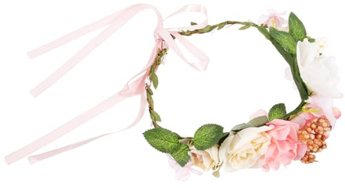 HORIALENCE Braut Hochzeit Blumenkranz Zarter Girlande Anhängerkranz Leicht Tragen Schickes Design Farbecht Langlebig Accessoire