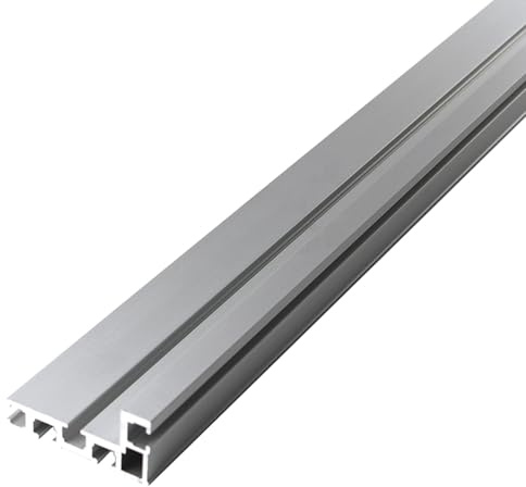 GIVIHGETI T Nut Schiene Gehrungsschiene 75 Typ 1000mm Schiene, Aluminium T-Nut Führungsschiene T-Slot Track für DIY, Holzbearbeitungs-Tischkreissäge Mini-T-Schiene für Zaunbefestigung