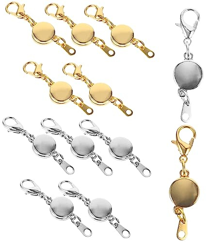 Magnetverschlussverbinder für Schmuck, 12 Stück, Gold und Silber | Legierung, Magnetische Verbindung, für Schmuckherstellung, Geeignet für Anhänger und Armbänder, Einfaches Verbinden