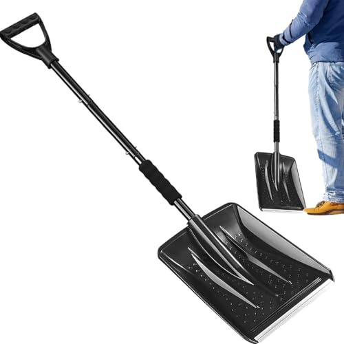 Schneeschaufel Klappbar, Schneeschaufel Für Auto-Auffahrt, 85 cm, Faltbar Leicht Eiskratzer, Aluminiumlegierung, 3-in-1 Tragbares Schneeschaufel, für Garten, Camping, Schneemann Spielen und Notfall