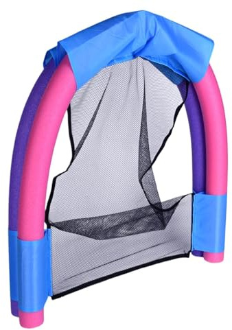 Doppelrohr Schwimmsessel für Erwachsene, Tragbarer Poolsessel mit Netz, Ergonomischer Schaumstoff Wassersitz, Bequemer Schwimmnudel Stuhl für Schwimmbad, strande und Urlaub, 50x43cm