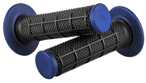 O'NEAL | Motocross-Griffe | Motorrad Enduro | Zwei unterschiedliche Gummikomponenten, Härtegrad Medium | MX Grip Diamond Dual Compound Schwarz Blau | Schwarz Blau | One Size