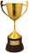 Westernranch Pokal aus Messing auf Holzsockel mit Gravurplatte