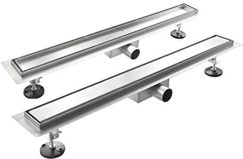 Canalina Di Scarico Per Piatto Doccia A Pavimento Acciaio Inox (120x7 cm, Linea/Piastrellabile)