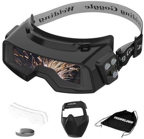 YESWELDER True Color Auto Darkening Welding Goggles,Wide Shade Range 4/5-9/9-13 with Grinding, Welding Glasses Welder Mask Welding Helmet for TIG MIG ARC Plasma Cut