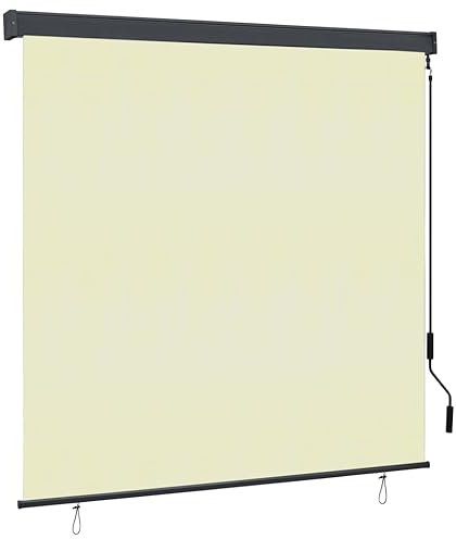vidaXL Store Roulant d'Extérieur Auvent Rétractable Vertical Balcon Jardin Pergola Terrasse Patio Blocage des UV et de la Chaleur 160x250 cm Crème