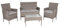 Greemotion Lounge-Set Morelia, 4-TLG. Polyrattan-Set aus Tisch, Sofa, 2 Sesseln, Braun-beige