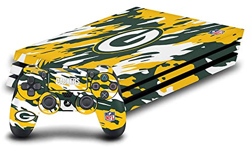 Head Case Designs Offizielle NFL Camou Green Bay Packers Vinyl Haut Gaming Aufkleber Abziehbild Abdeckung kompatibel mit Sony PlayStation 4 PS4 Pro Console and DualShock 4 Controller
