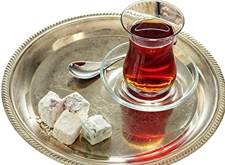 Topkapi - 18-tlg Türkisches Tee-Set Ajda-Sultan, 6 Teegläser, 6 Untersetzer, 6 Teelöffel, Komplett-Set