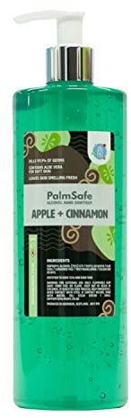 Palm Safe Apple and Cinnamon Alcohol Hand Sanitiser 500 ml Pump Bottle
