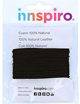 INNSPIRO Cordon en Cuir Naturel Noir 1,0 mm. 5 m.