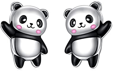 Panda Ohrstecker für Damen 925 Sterling Silber Panda Ohrringe für Mädchen süße Tier Schmuck Weihnachten Geburtstagsgeschenke