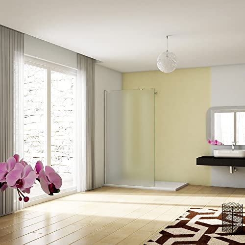 Ducha Casa 100x200cm Mampara de ducha frontal 1 hoja sin marco exterior, 8mm cristal templado opaco antical, barra1 90cm