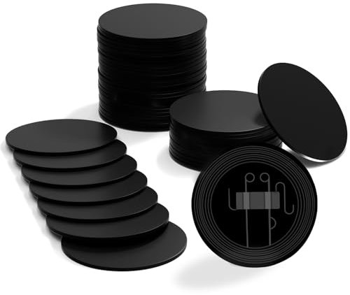 50 Stück NFC Tag Karten, Schwarz NFC 215 Tags Programmierbarer NTAG215 Card Chip Runde 25mm, 504 Bytes Speicher für Android iPhone und andere Geräte