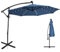 RELAX4LIFE Sonnenschirm 300 CM, 360° Drehbar Gartenschirm mit 32 Lichter, Kurbel & 8 Schirmrippen, UV-Schutz & stabilem Ständer, einstellbare Höhe & Winkel für Garten, Terrassen, Schwimmbad (Blau)
