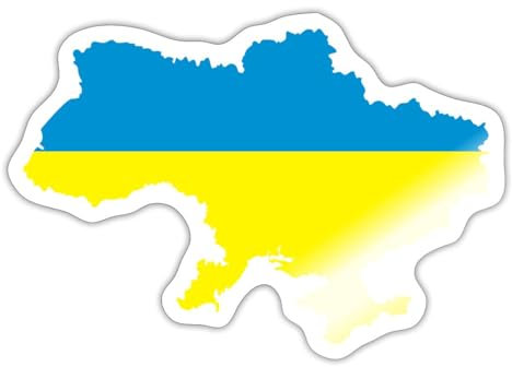Spreadshirt Ukraine Stand With Ukraine Sticker Aufkleber, 10 x 10 cm, Weiß glänzend