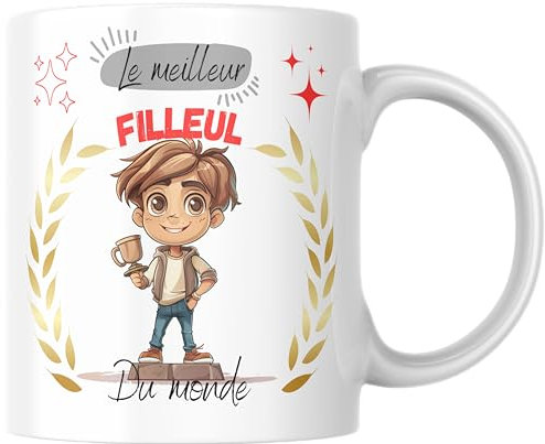 Gwenmode Mug Tasse - Mug Filleul - Cadeau humour - Tasse drôle - Petit cadeau plaisir - Céramique 330ml - Fabrication Française