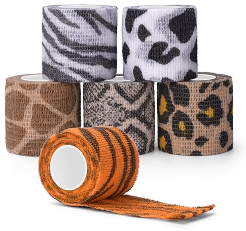 ATOMUS Tatuering sammanhängande bandage självhäftande bandage elastisk fixeringsbandage engångs självhäftande elastiskt bandage 5,5 * 5 cm (6pcs camouflage)