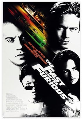 biegzc Filmplakat The Fast And The Furious Leinwand-Poster, Schlafzimmerdekoration, Landschaft, Büro, Raumdekoration, Geschenk, 30 x 45 cm