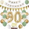 Luftballon 90. Geburtstag Salbeigrüne Folienballon Luftballon Zahlen 90. Geburtstagsdeko Männer Frau 90 Jahr Riesen Folienballon Zahl 90 Ballon 90 Deko zum Geburtstag Dekoration Grün Weiß Gold